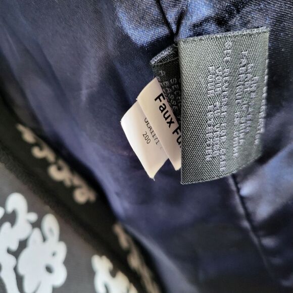 Steve Madden Navy & White Buffalo Plaid Convertible Hooded Teddy Coat Women M - Picture 9 of 16